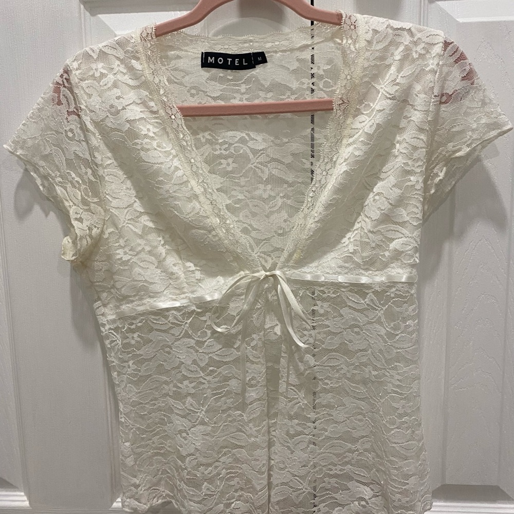 Motel Cream Lace Top